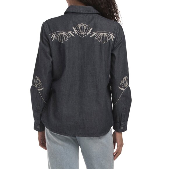 SEVENTY+MOCHI Indigo Rinse Flor Ray Shirt - Picture 2 of 2